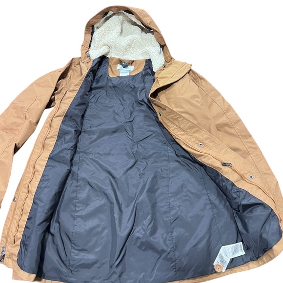 Columbia Interchange Jacket Women's Tan Sherpa Hooded Parka Size S - Picture 2 of 5